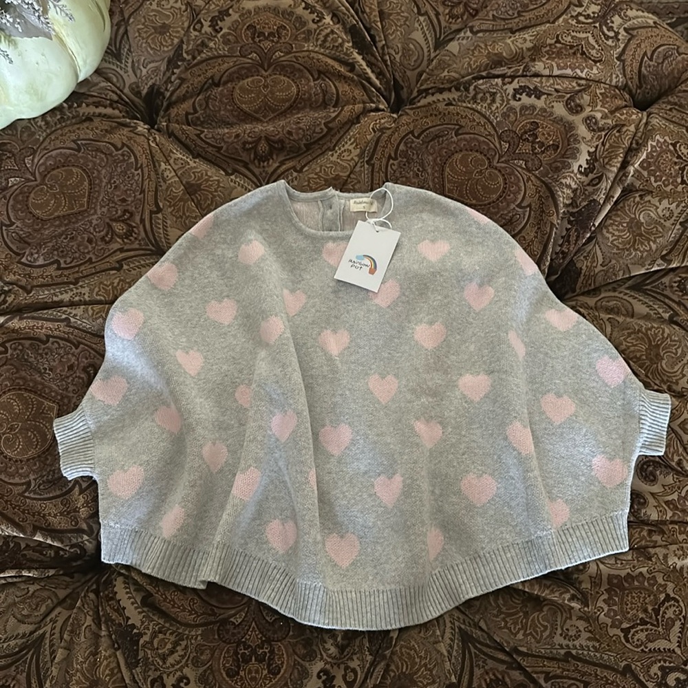 NWT Girls knit poncho sweater 5